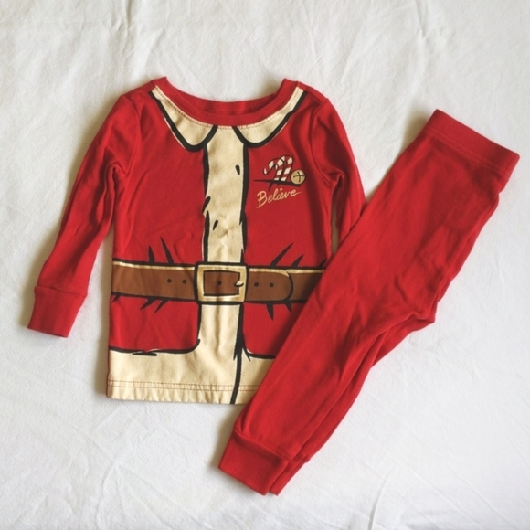 old navy cotton Santa suit Christmas pajamas set 24 months unisex - Picture 1 of 8